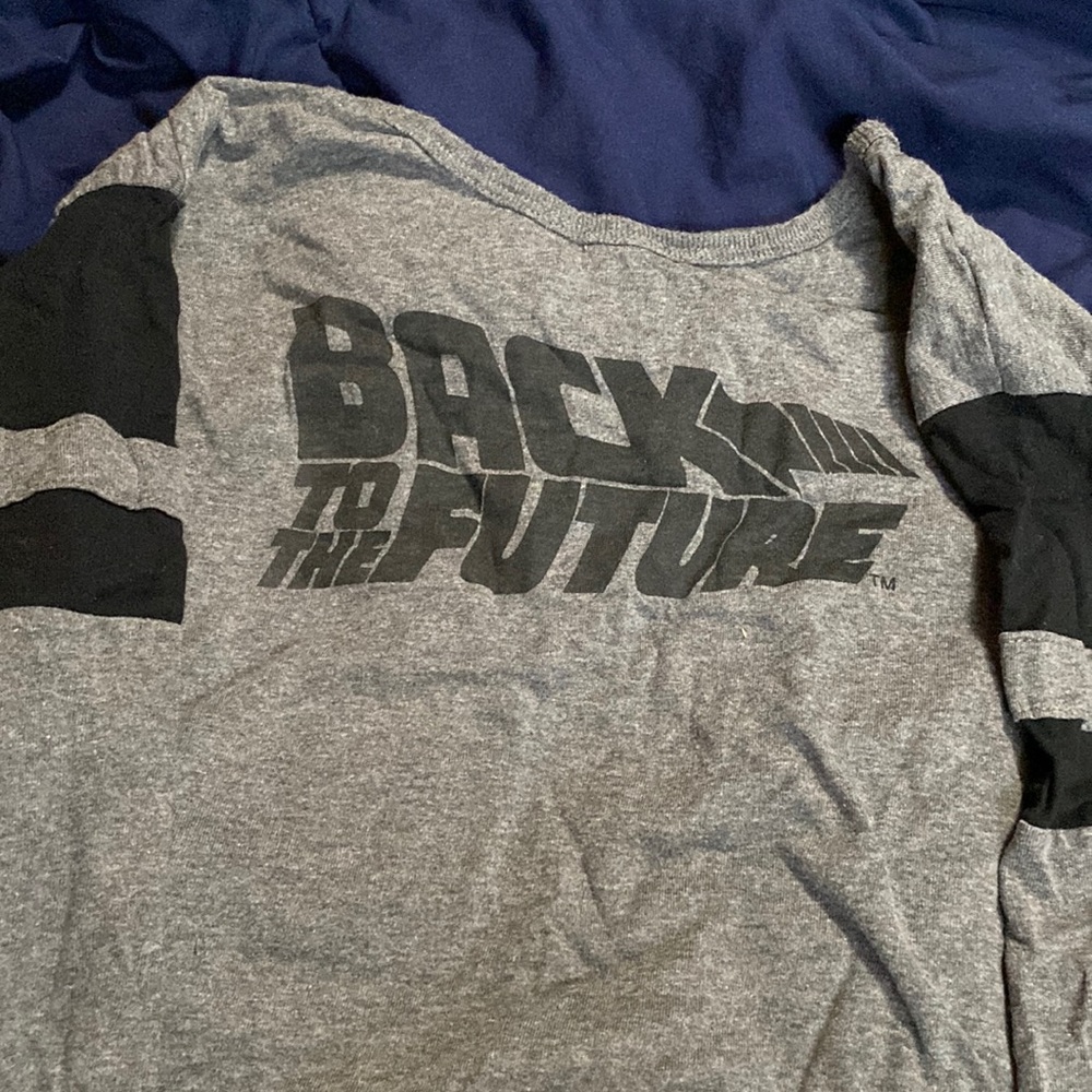 Kids long sleeve gray back to the future